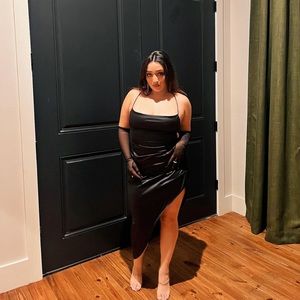 Black Slit Dress.